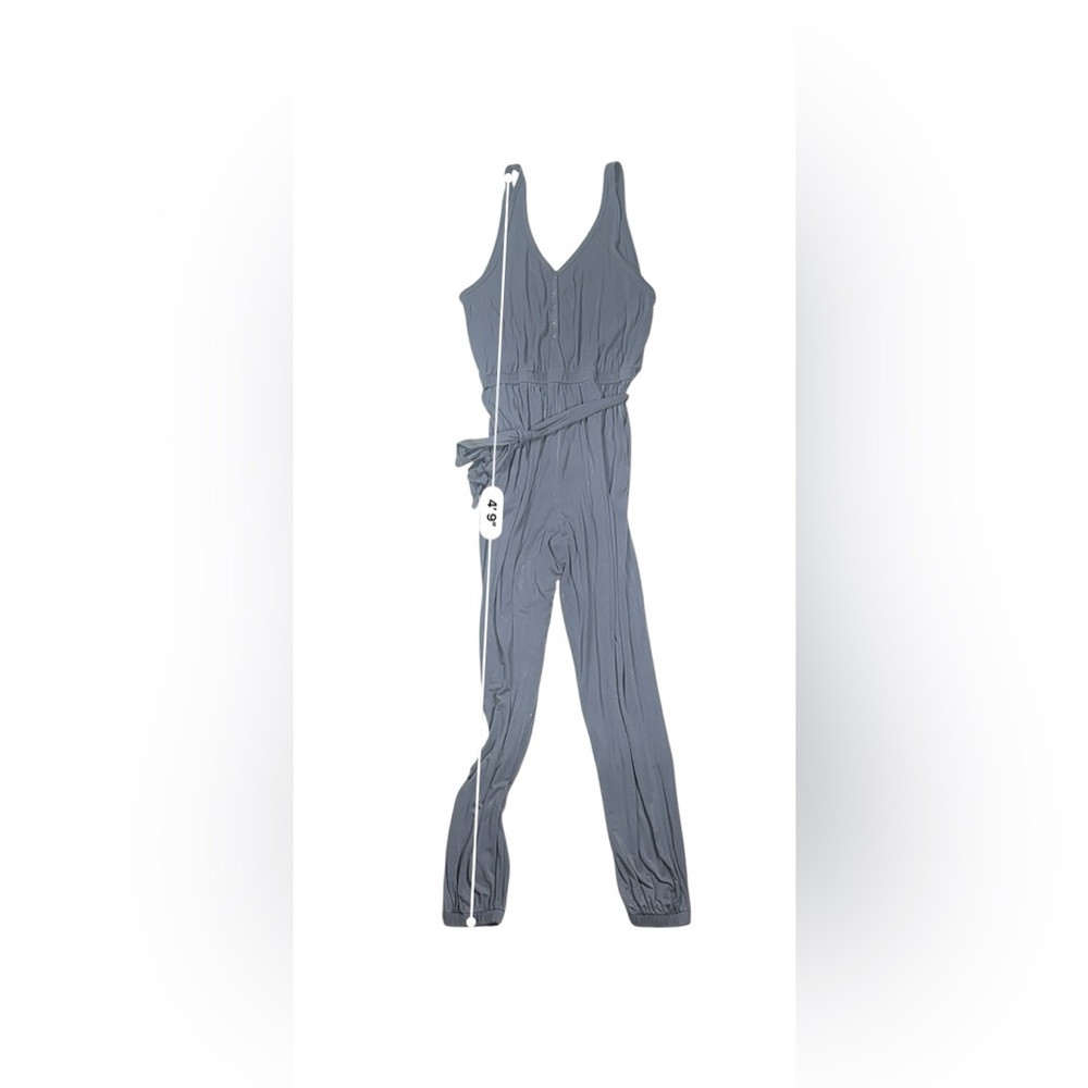 Abercrombie & Fitch Sleeveless Button-Front Tie Waist Jumpsuit Women’s XL - Picture 11 of 14